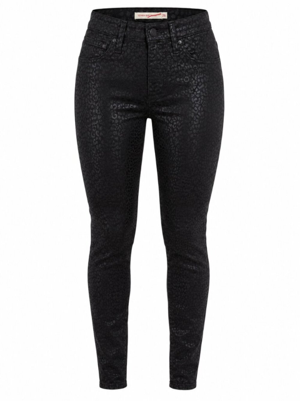 Levi's 721 Wild Cat Foil Leopard High Rise Skinny Jeans 26